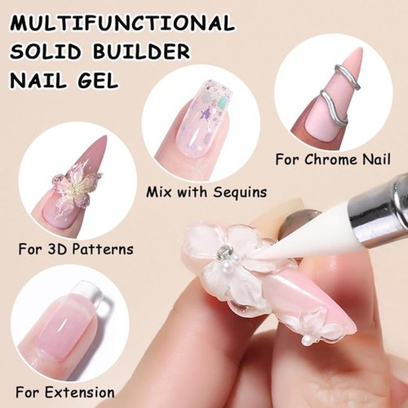 SUTOKAKA Solid Builder Nail Gel, 3D Sculpting Gel Non-Stick Hand Carving Glue Extension with Flower Silicone Mold, Sculpture Pen for Carving Patterns Decoration Nail Art Salon Home DIY