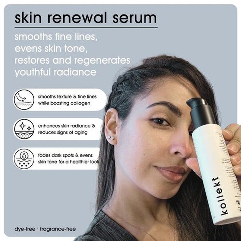 Kollekt Mandelic Acid Anti-Aging Serum for Wrinkles & Fine Lines, Gentle Facial Exfoliator for Large Pores, Dark Spots, Blackheads – with Lactic & Glycolic Acid | Gentle Daily Exfoliation + Hydration