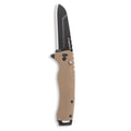 OUTDOOR EDGE Razor XD1 Folding Knife – Heavy-Duty 3" Replaceable Blade, Tan Handle with Pry Bar & Bottle Opener – Includes 2 Black Sheepsfoot Blades & 1 Utility Blade