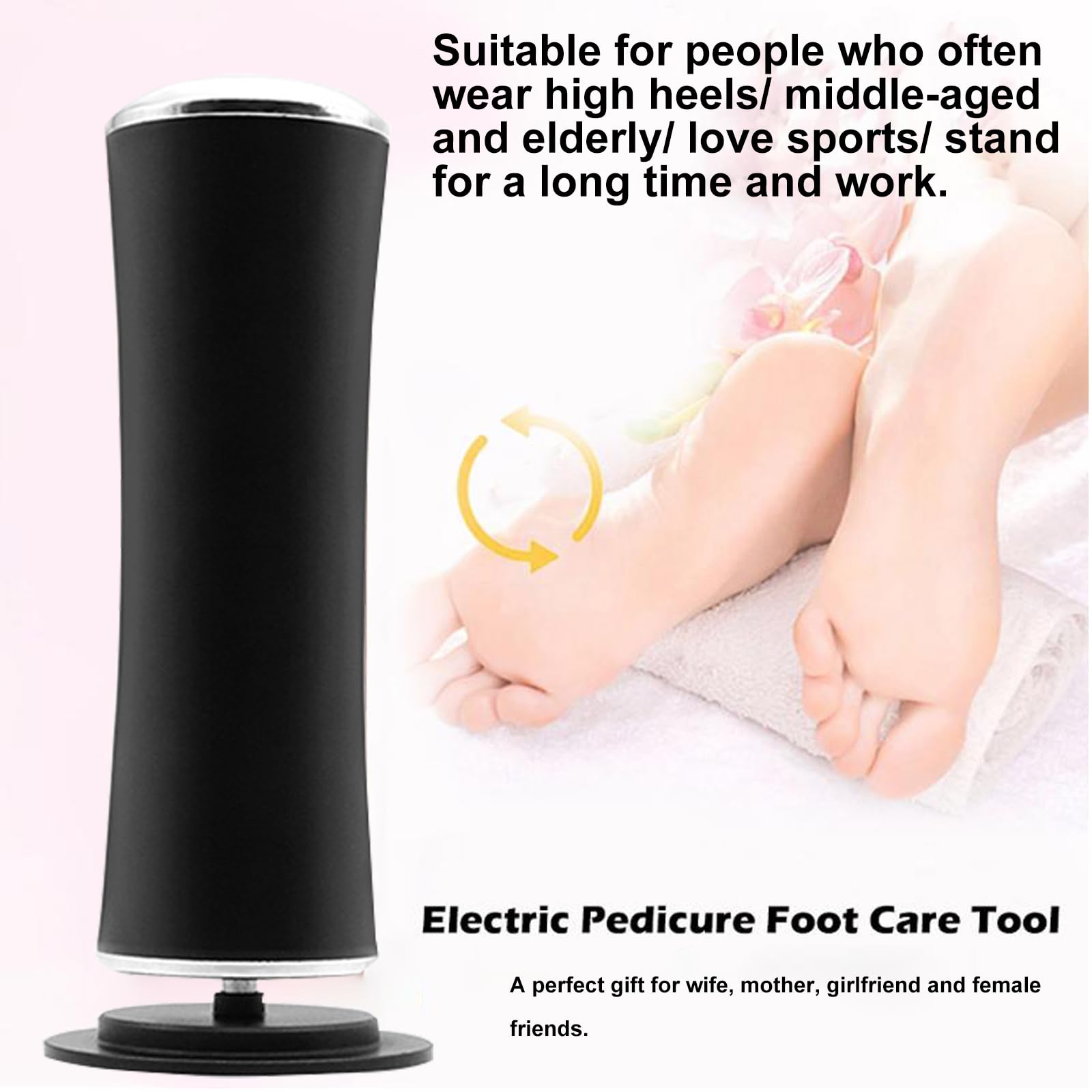 Electric Foot Callus Remover,LXIANGN Electronic Foot File Grinder with Speed Adjustable and 60pcs Replacement Sandpaper Discs,Pedicure Foot File Sander for Men Women Dead Cracked Hard Skin Calluses
