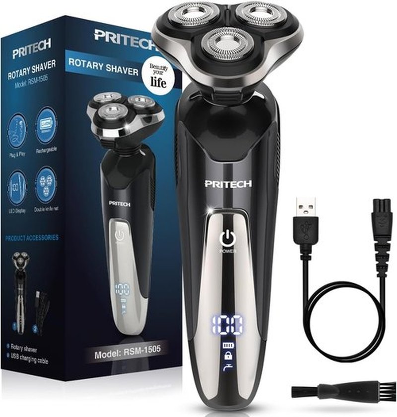Skiennix Electric Razor for Men - Rechargeable Waterproof Wet/Dry Cordless Shaver