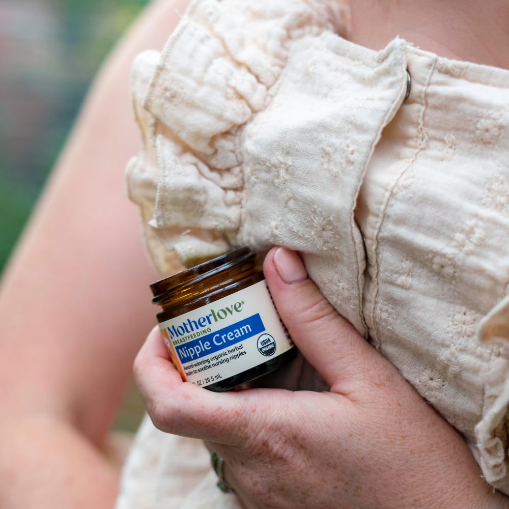 Motherlove Nipple Cream (2 oz) Organic Lanolin-Free Nipple Cream for Breastfeeding—Benefits Nursing & Pumping Moms