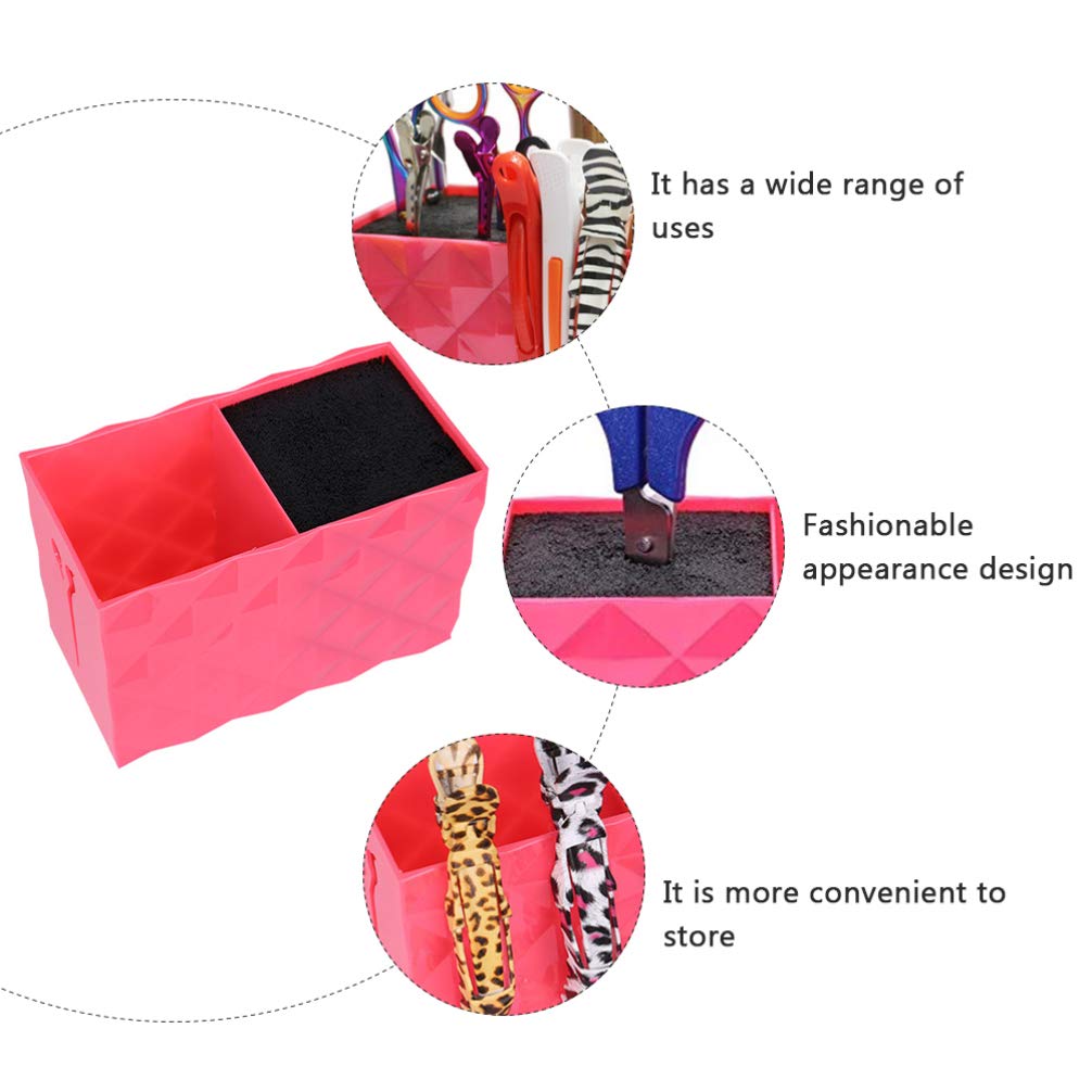 Uonlytech Hairdressing Scissor Holder Pink Haircut Tool Storage Box Barber Shears Organizer for Home Salon or Barbershop