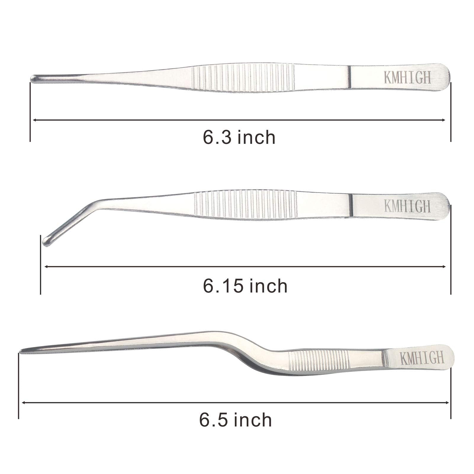 KMHIGH Gardening Tweezers Set, 3-Piece Stainless Steel Picking Tools