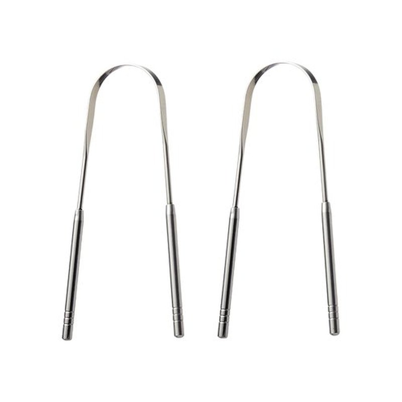 Éclat Stainless Steel Tongue Scraper - Travel Case Included | Flexible & Durable for Fresh Breath (Twin U Shape)