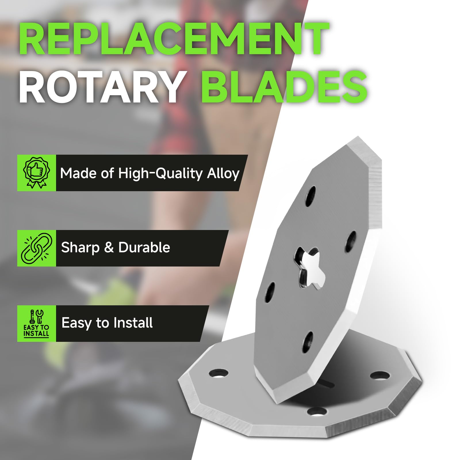 4-Pack Replacement Rotary Blades Compatible with Worx WX082L 4V ZipSnip Cordless Electric Scissors, WA2300 Replacement Blades 1-1/2" Fits RC2600K RC2601 RC2602 WX080L WX081L