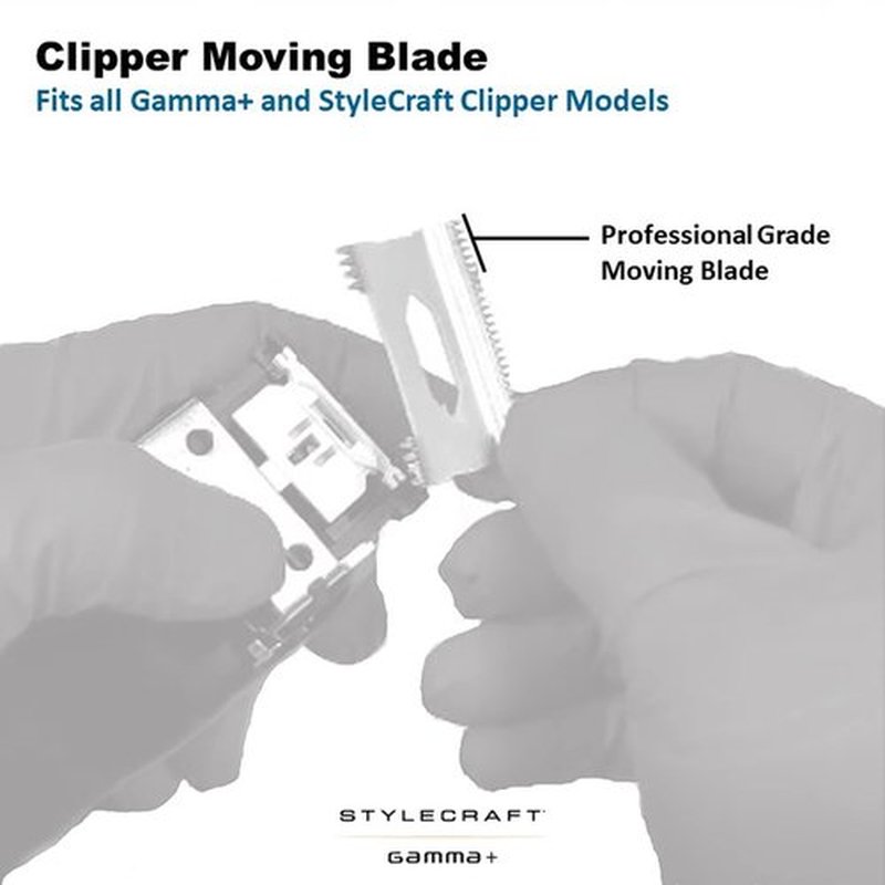 GAMMA+ Replacement Fixed Stainless Steel Faper Hair Clipper Blade with Moving Stainless Steel Slim Deep Tooth Cutter Set