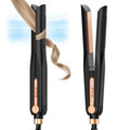 SKIMI Airflow Styler, Titanium Flat Iron Hair Straightener, Professional Curling Iron with Cooling Air Vents to Lock in Style, 5 Temps & Dual Voltage, Auto Off (Black & Yellow Rose).