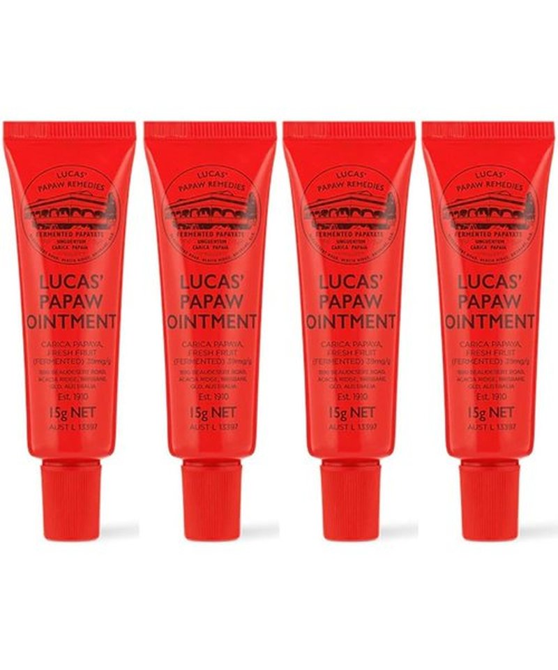 Lucas Pawpaw Ointment 4 x 15g Pawpaw Balm for Lips & Dry Skin - Unique All Skin Types, All Gender- Any Season Gift Pack | Imported Directly From Australia