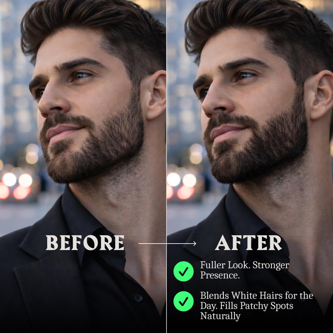 Striking Viking Beard Pencil Filler For Men - Dark Brown, 2 Pens Pack - Temporary Beard Dye - Waterproof Sweatproof Beard Filler for Men for Touchups & Gap Contouring - Enhances Facial Hair