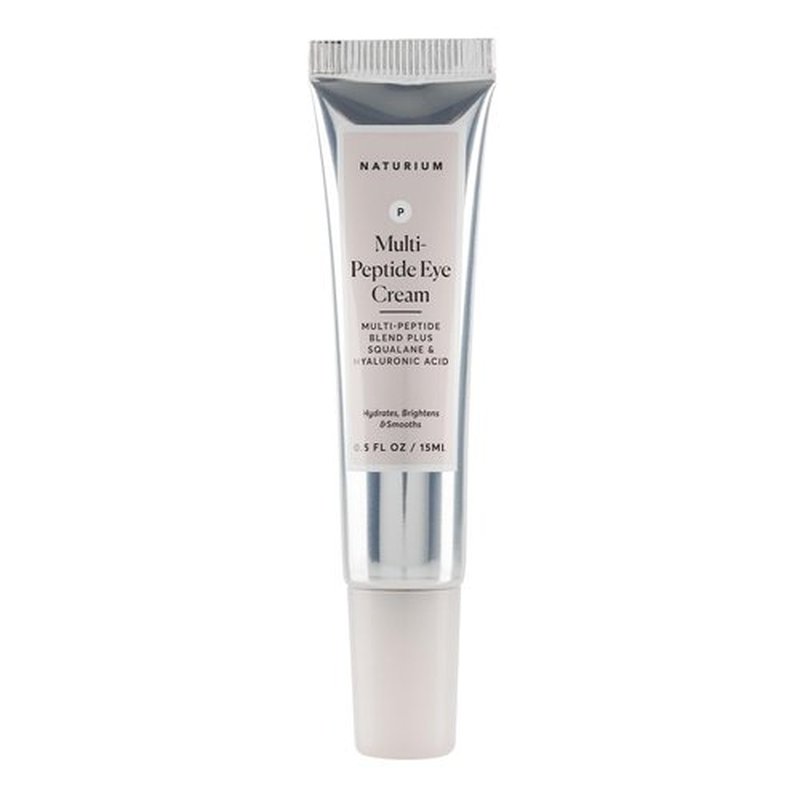 Naturium Multi-Peptide Eye Cream, Smoothing & Anti-Aging Skincare, with Squalene & Hyaluronic Acid, 0.5 oz