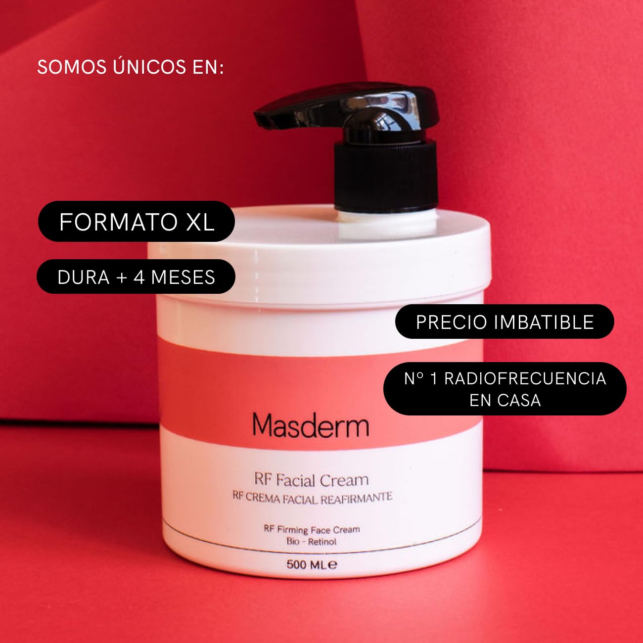 MASDERM - RF Facial Cream 1000 ml, Moisturizing Conductive Cream for Radio Frequency and Microcurrent Devices, Professional and Home Use, Hydrating, Firming, and Smoothing Cream for Face and Neck