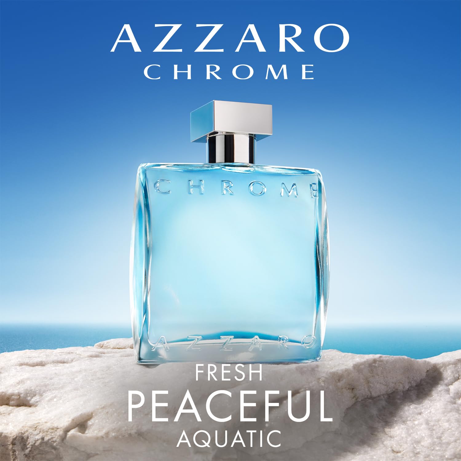 Azzaro Chrome Eau de Toilette - Fresh Aquatic Mens Cologne - Citrus, Woody, Musky Fragrance -Fresh Everyday Wear - Classic Summer Beach Scent - Luxury Perfumes for Men - Value Size, 6.7 Fl. Oz