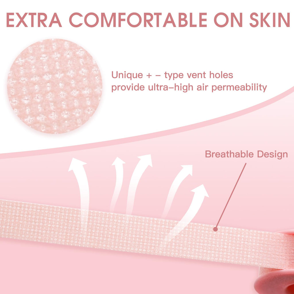 Miuffue Lash Tape for Eyelash Extensions, Sticky Silicone Adhesive Pain-Free Removal Eyelash Tape, Pink Sensitive Breathable Medical Micro-Porous Lash Tech Supplies, 0.5 in x 4 Yds, 6 Rolls