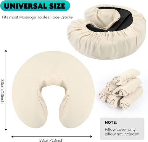 SINLAND Reusable Microfiber Face Cradle Covers - Extra Soft & Fitted for Massage Tables and Chairs