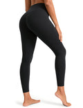 Colorfulkoala Dreamlux No Front Seam Leggings for Women 25" Inseam, High Waisted Buttery Soft 7/8 Yoga Pants (S, Black)