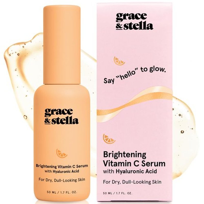 Grace & Stella Vitamin C Serum - Brightening Face Serum with Hyaluronic Acid | 50ml for Dullness & Dark Spots