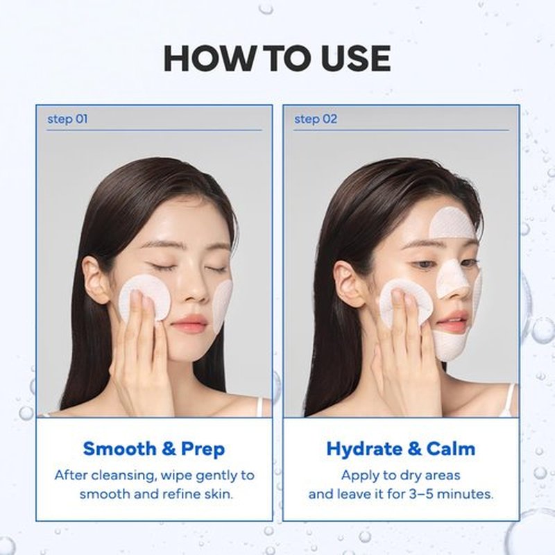 SAM’U PH Sensitive Toner Pad – Splitable Dual-Textured Vegan Facial Exfoliating Pads with Hyaluronic Acid & Panthenol for Daily Hydration & Soothing - Korean Skin Care (60 Pads)