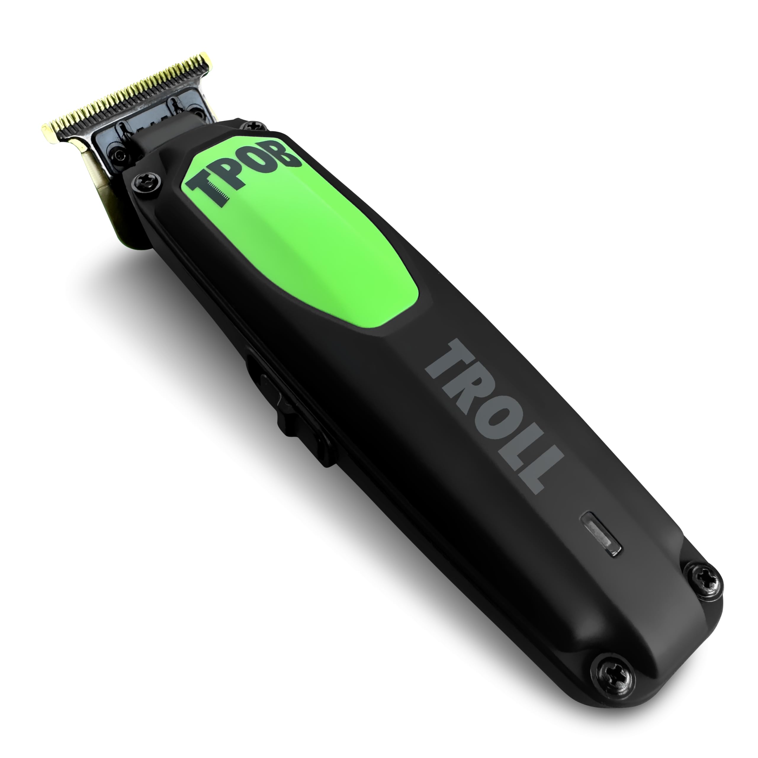 TPOB Troll with Psycho Blade Gold Professional Barber Trimmer 7000 RPM Super Torque Motor Perfect for Professional Haircuts and Beard Trims (Black/Green Trimmer)