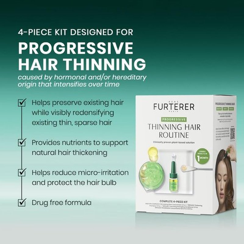 Rene Furterer Triphasic Serum for Hormonal Thinning Hair | Drug-Free, Leave-In Treatment - 30-Day Supply