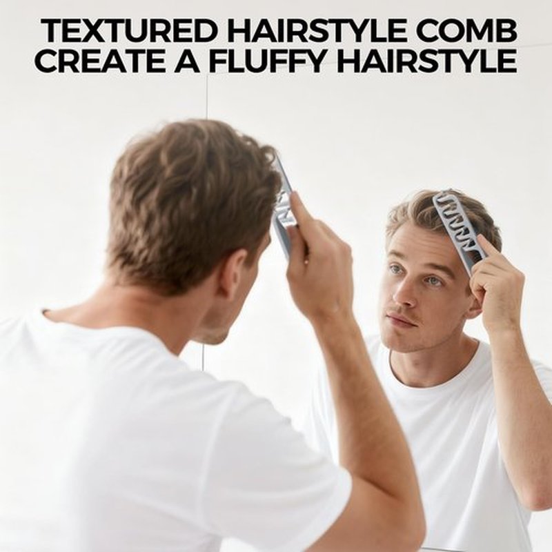 Texture Comb, 2025 Upgrade Voluminous Wide-Toothed Texture Styling Comb for Men Hair, Maximum Root Lift Tool, Non-Slip Grip (ABS Plastic)