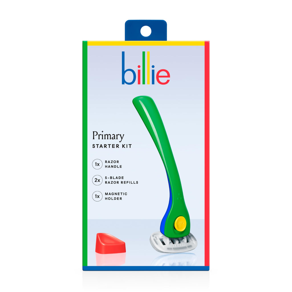 Billie Women’s Razor Kit, 1 Handle + 2 x 5-Blade Refills + Magnetic Holder, Primary