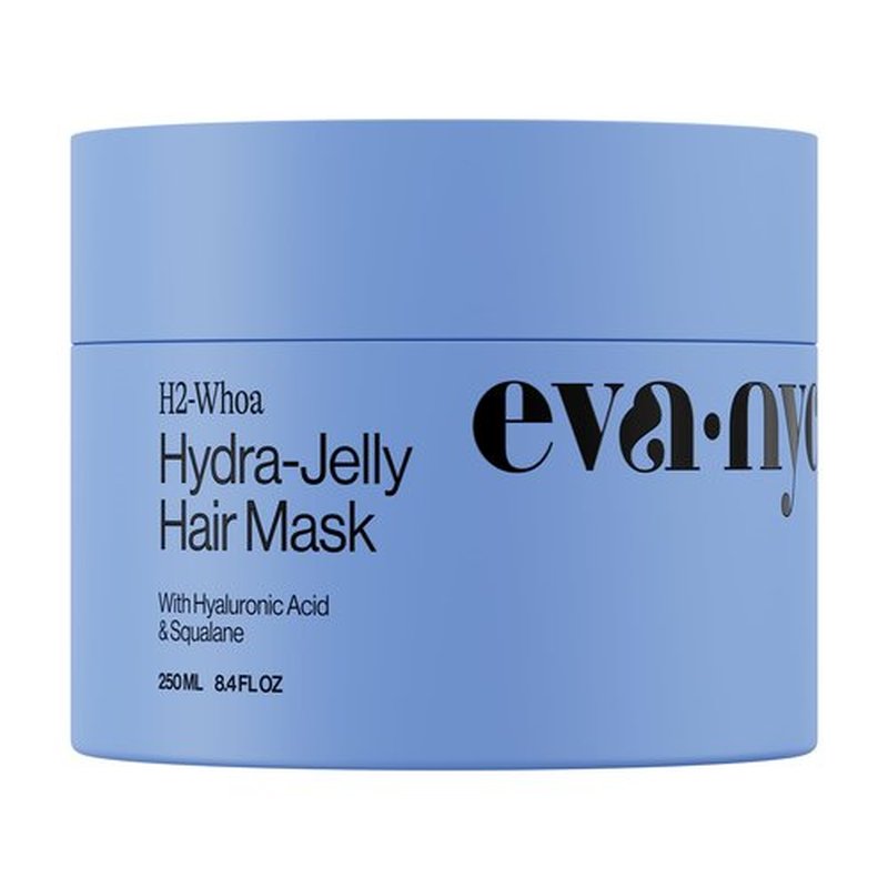 Eva NYC Hydrating Jelly Hair Mask for Long-Lasting Hydration - Infused with Hyaluronic Acid and Squalane - Lightweight Jelly Texture Hydrating Mask- For All Hair Types - Jasmine Scent - 8.4 fl oz
