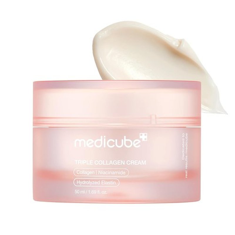 Medicube Triple Collagen Cream - Hydrating & Firming Moisturizer with Hyaluronic Acid & Shea Butter - 1.69 oz
