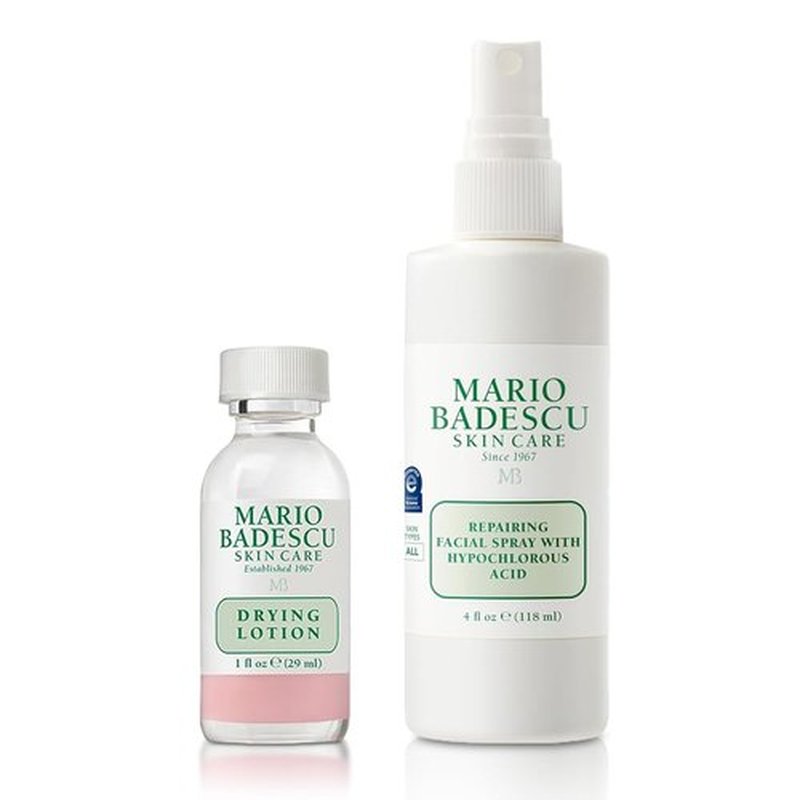 Mario Badescu Drying Lotion & HOCl Facial Spray Bundle - Blemish Treatment with Salicylic Acid & Sulfur | Soothing, Hydrating Formula