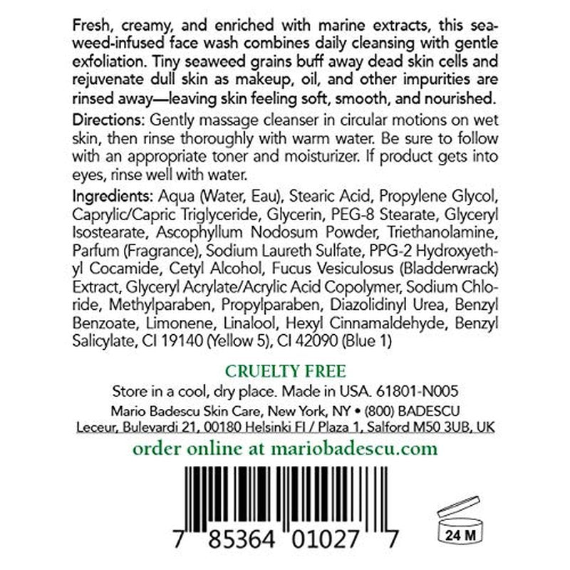 Mario Badescu Seaweed Cleansing Soap - Gentle Exfoliating Cleanser for All Skin Types | Seaweed Grains & Bladderwrack Extract