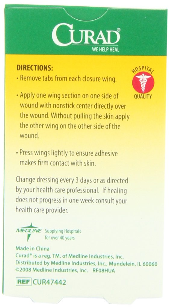 Curad Waterproof Butterfly Adhesive Bandages, 1.75" x .375", 12 Count