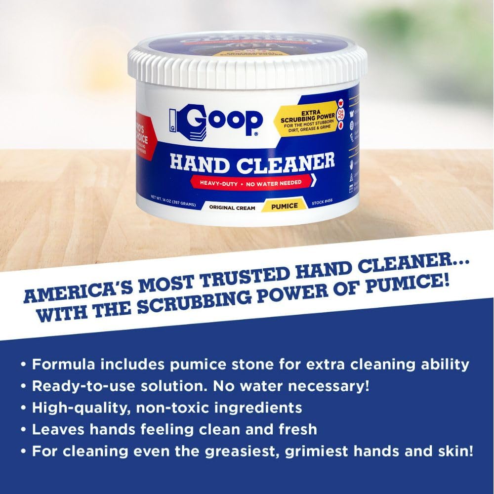 GOOP Multi-Purpose Waterless Hand Cleaner with Pumice - 14 oz Can (Pack of 2)