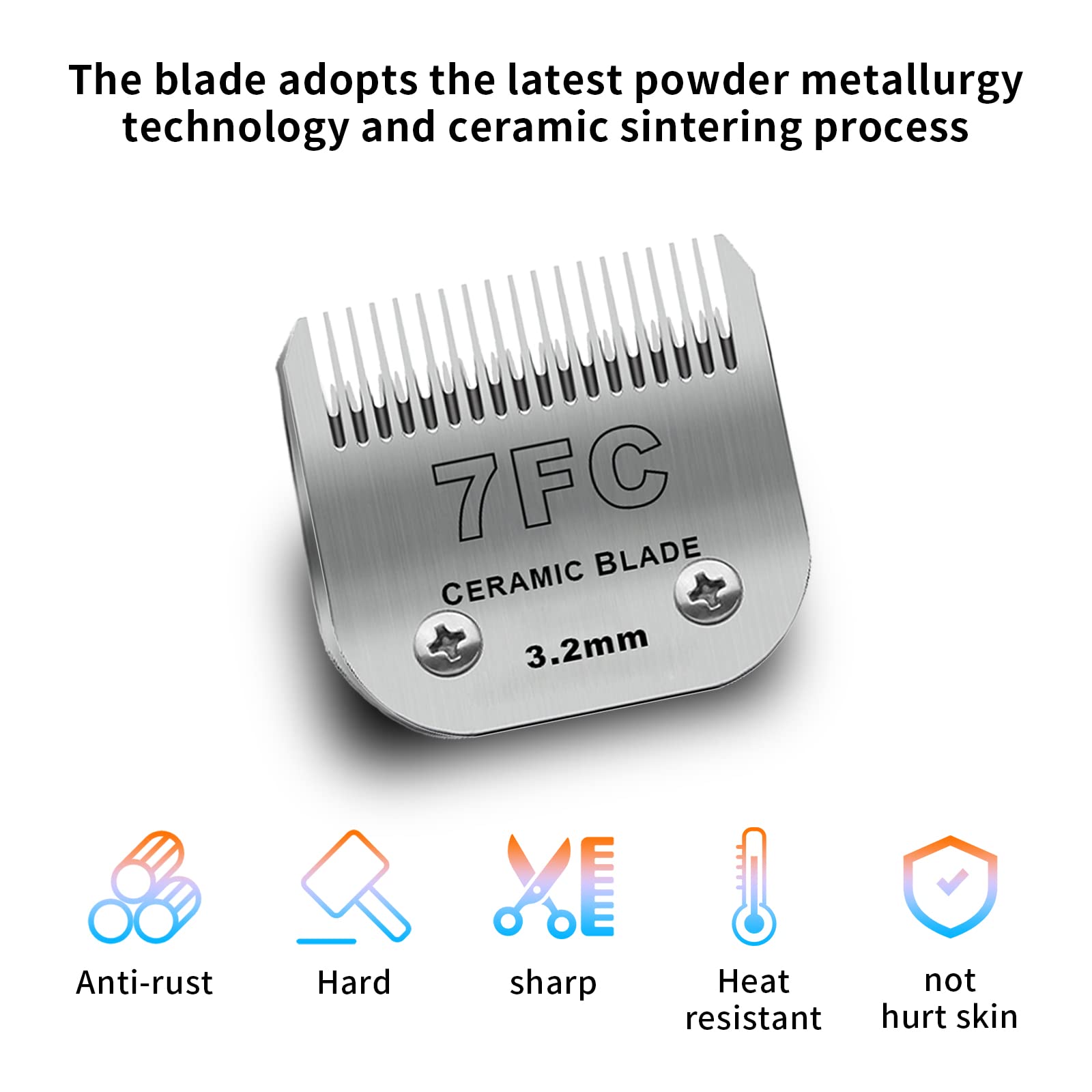 7FC Dog Grooming Ceramic Blades,Compatible with Andis,Oster A5,Wahl KM10