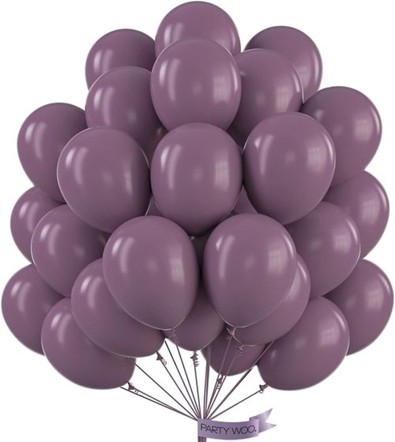 PartyWoo Dusty Purple Balloons - 12 Inch Matte Latex Helium Balloons for Weddings & Celebrations | 50 Pcs