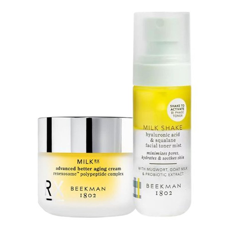 Beekman 1802 Advanced Better Aging Cream & Hydrating Toner Set - Fragrance-Free, Cruelty-Free | 1.69 fl oz & 2 oz