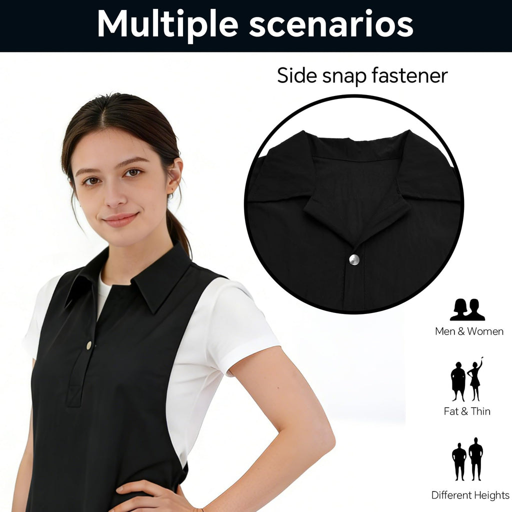 Barber Apron, Multi-Functional Work Cape for Hairdressing, Featuring Multiple Pockets for Organizing Hairdressing Supplies (BLACK-Blouse)