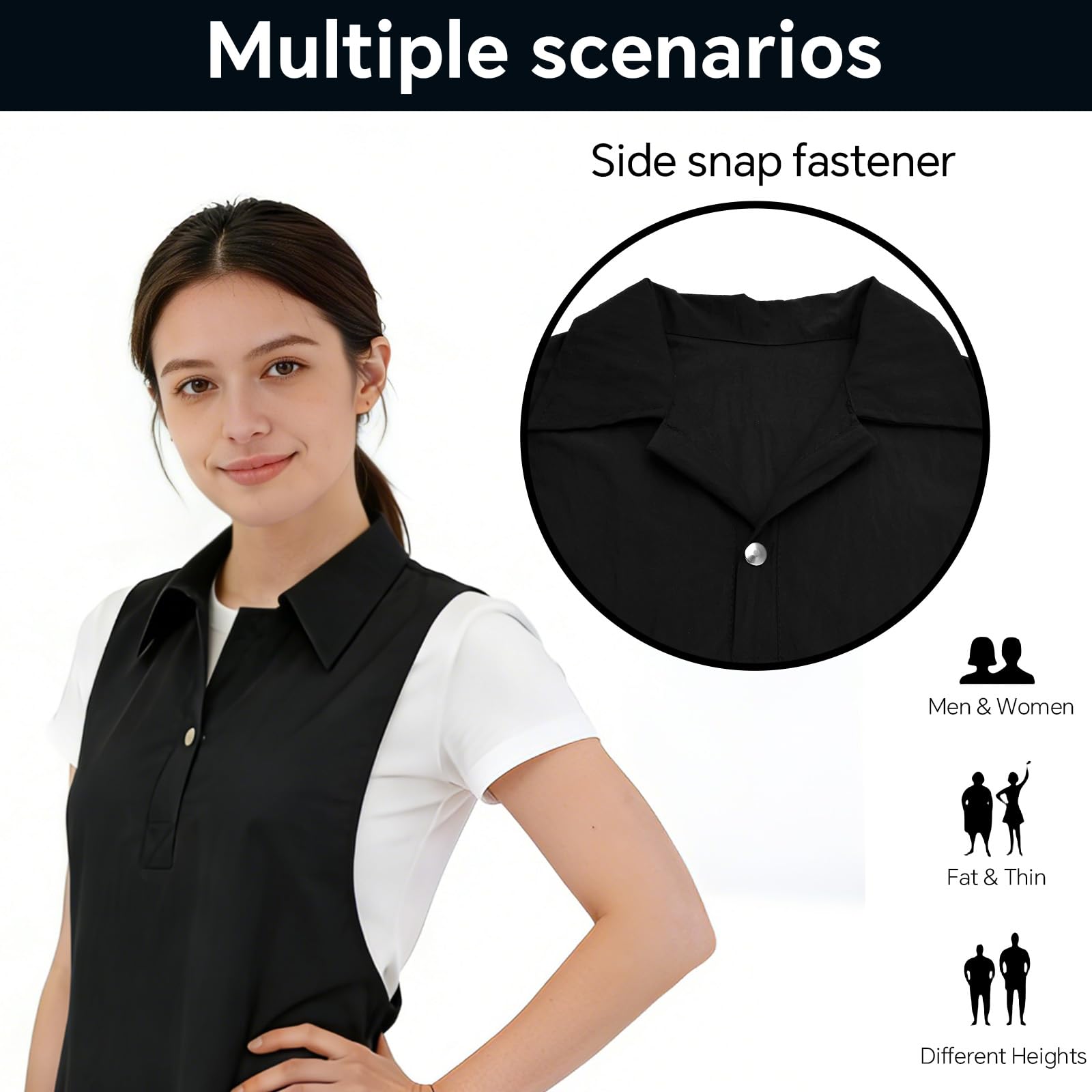 Barber Apron, Multi-Functional Work Cape for Hairdressing, Featuring Multiple Pockets for Organizing Hairdressing Supplies (BLACK-Blouse)