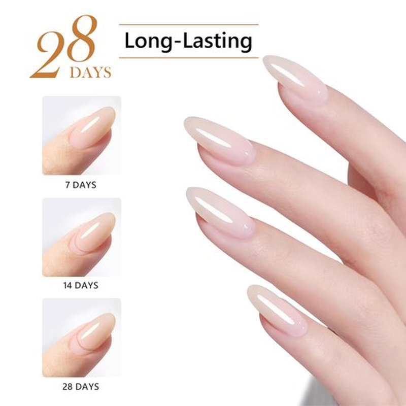 GAZEPLUS 3Pcs 15ml Builder Nail Gel with Base and No Wipe Top Coat Set 10-in-1 Clear Builder Gel With Top and Base Coat Shine Finish and Long Lasting for Christmas Gift Nail Extension Strengthener