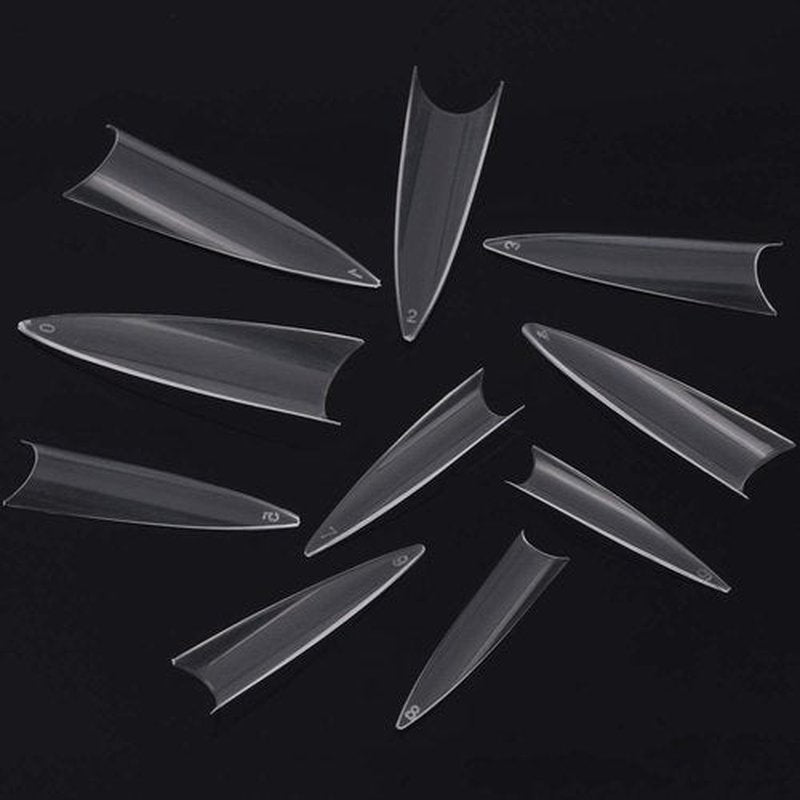1200 Pieces Stiletto Nail Tips Clear Long Fakes Nails Half Cover False Nail Tips for Acrylic Nails