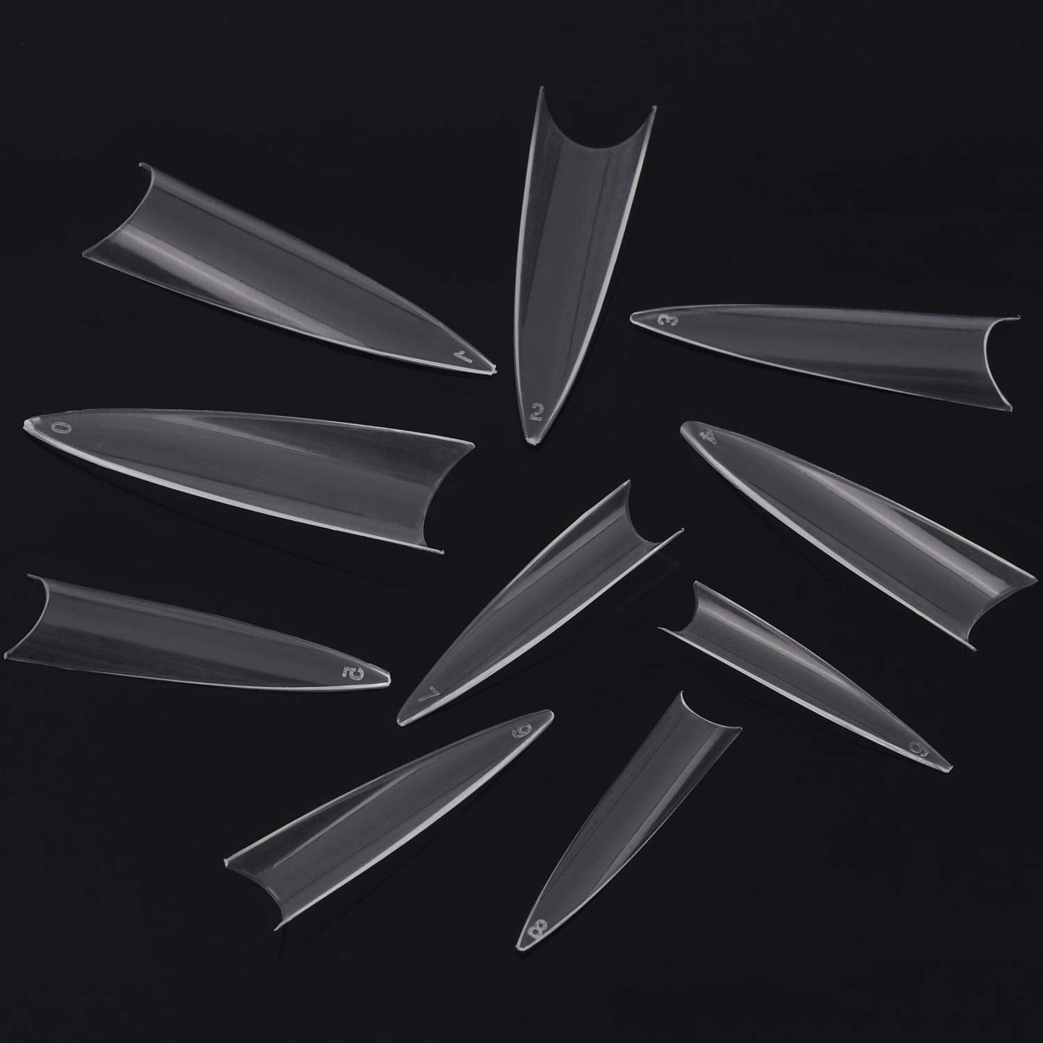 600 Pcs Stiletto Nail Tips for Acrylic Nails Long False Nails Clear Fakes Nails Half Cover False Nail Tips
