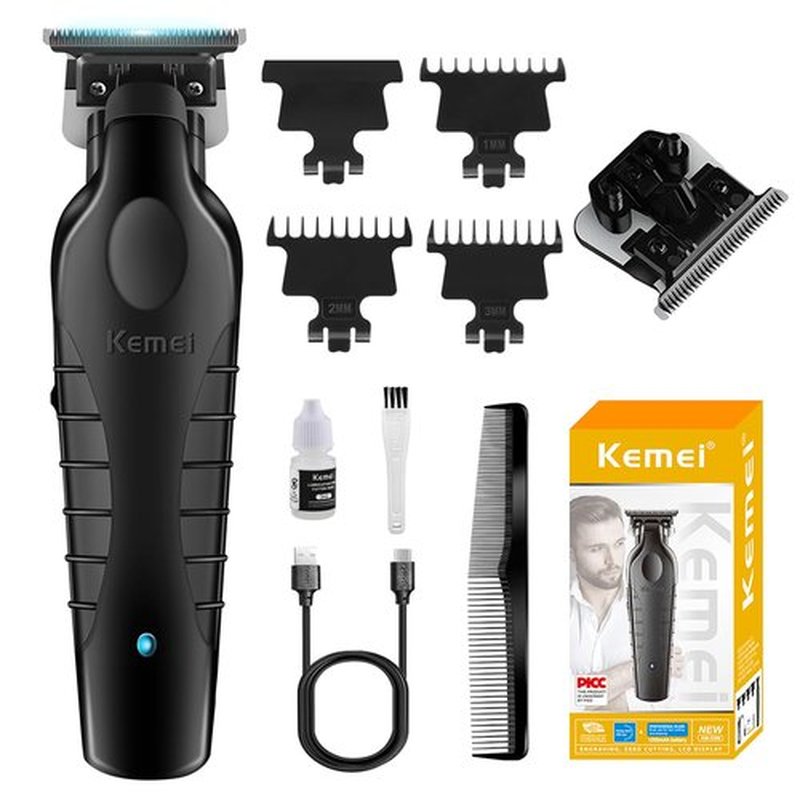 KEMEI KM-2299 Professional Hair Trimmer for Men Cordless Hair Clipper, Zero Gap T Blade Beard Trimmers, Rechargeable Barber Clippers, with KM-2299 Replacement Blade