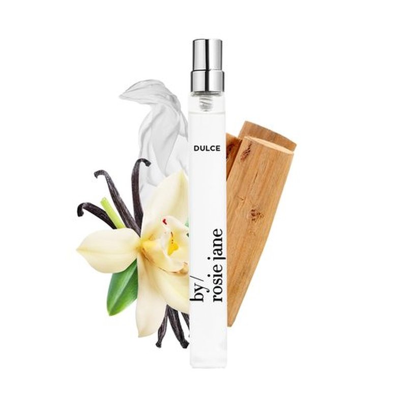 By Rosie Jane Travel Perfume Spray - Dulce Non-Toxic Body Mist with Creamy Vanilla & Brown Sugar - 10ml