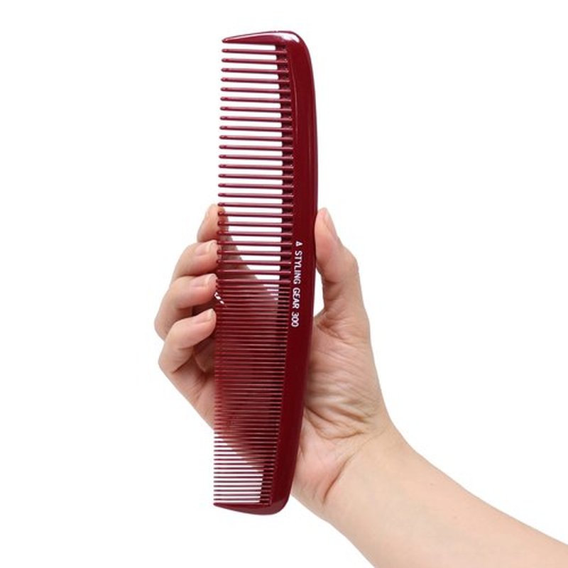 Styling Gear No. 300 Large Comb - 8.5" Specialty Hair Styling & Cutting Comb for Barbers and Stylists, Burgundy 1 Pc.