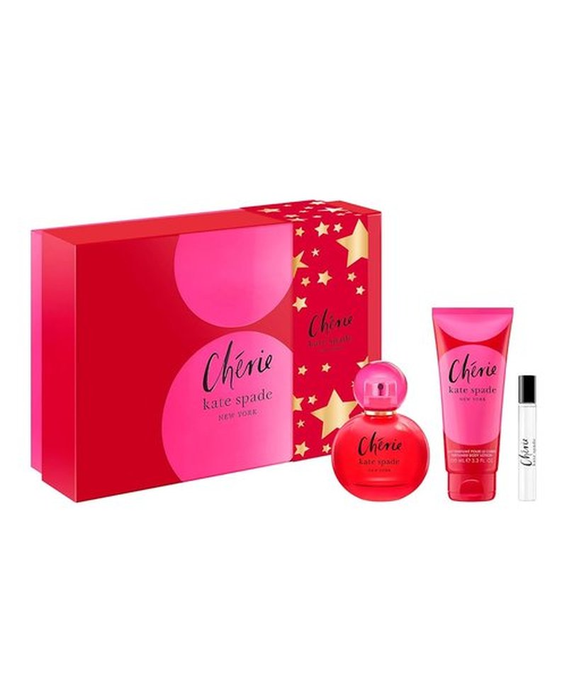 Kate Spade New York Cherie 3-Piece Eau de Parfum Gift Set - Fragrance Spray, Body Lotion & Travel Spray