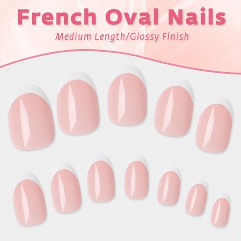 Bellelfin French Tip Press on Nails, 120Pcs Short Oval Fake French Nails Full Cover Nude French Nail Press ons with Glue Artificial French Short Nails for Women Girls Finger Nails Design