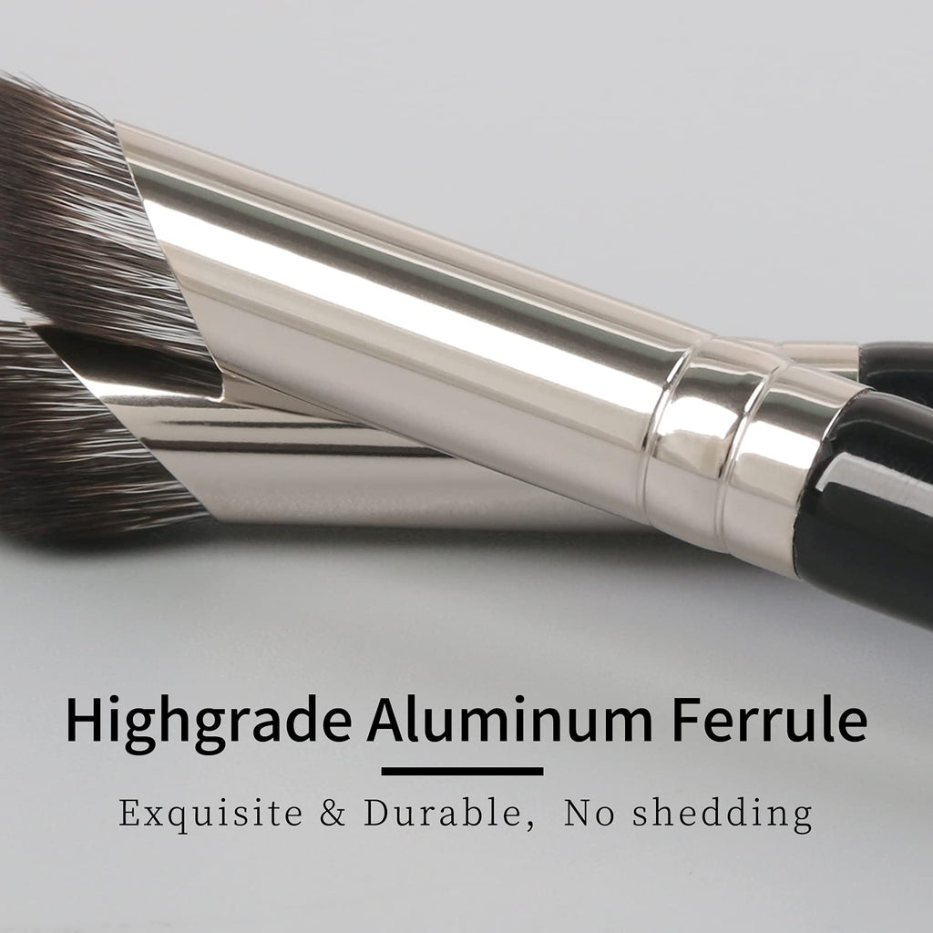ENZO KEN Eyeshadow Brush, Angled Concealer Brush Under Eye, Small Nose Contour Brush, Flat Eyebrow Brush, Eyeliner Brush