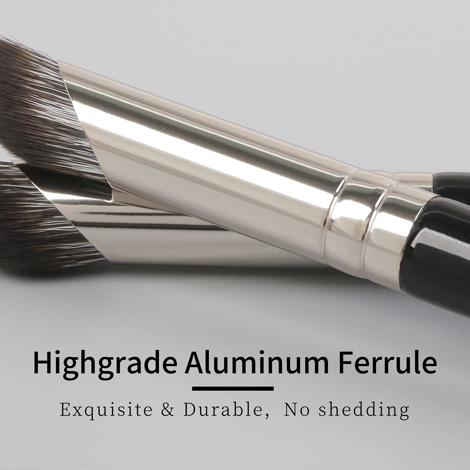 ENZO KEN Eyeshadow Brush, Angled Concealer Brush Under Eye, Small Nose Contour Brush, Flat Eyebrow Brush, Eyeliner Brush