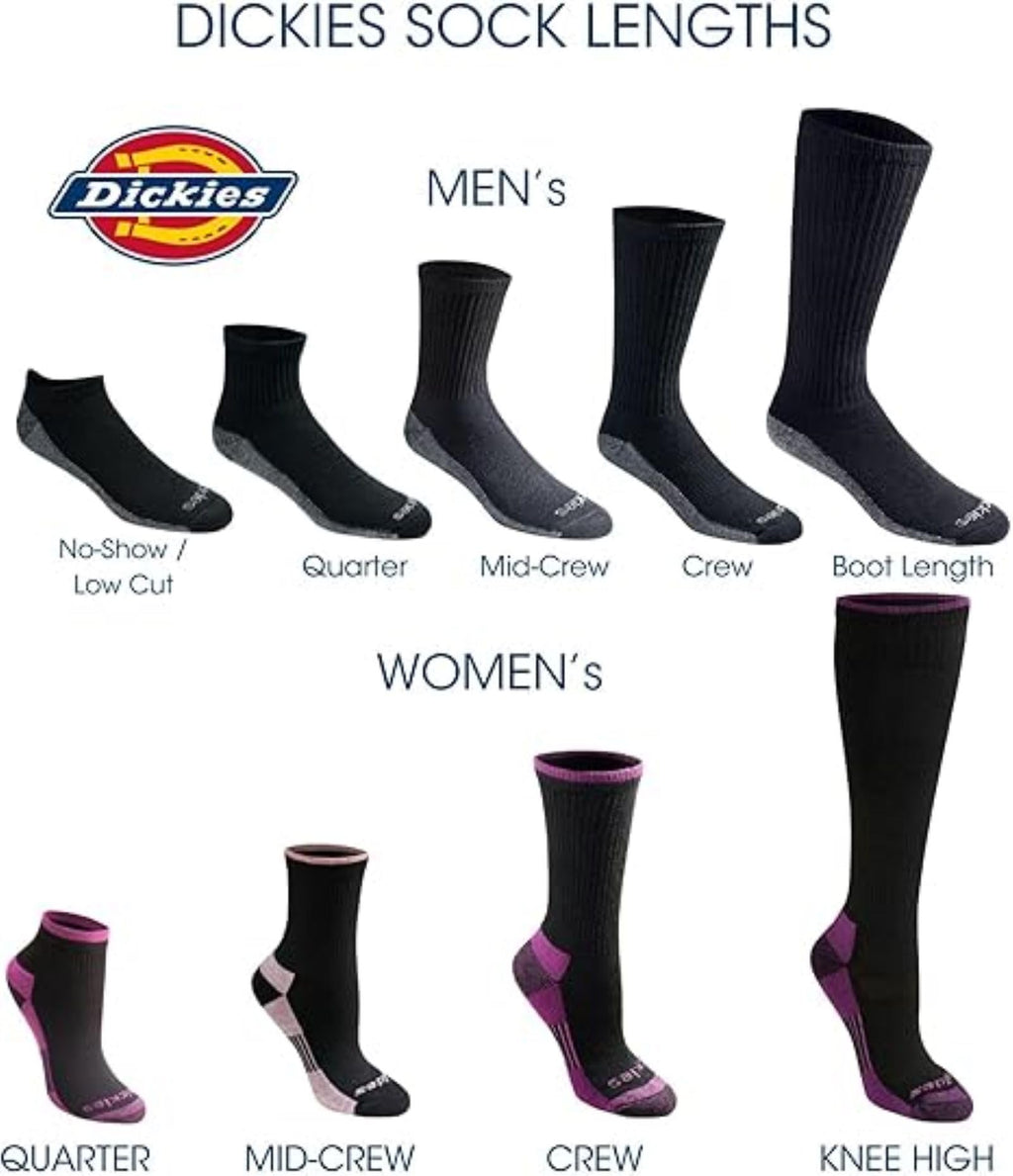 Dickies Men's Dri-Tech Moisture Control Quarter Socks, Available in M-XXL (6, 12, 18 Pairs), Mixed Denim (6 Pairs), Large