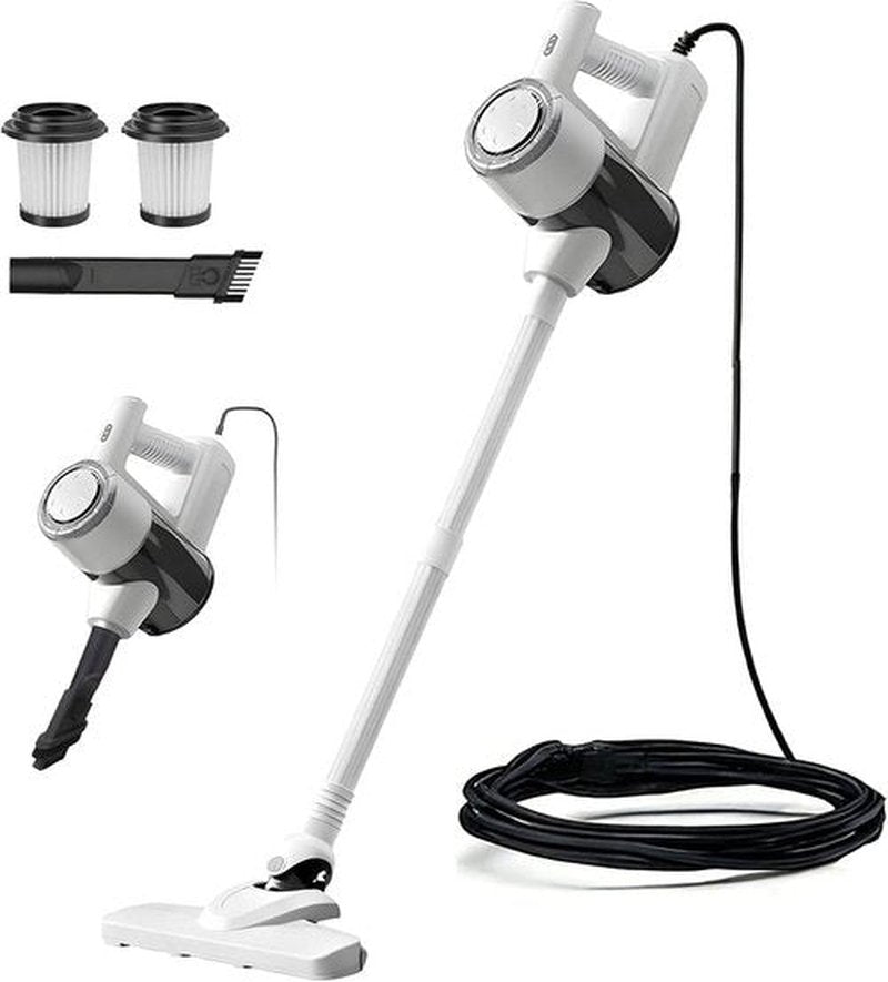 Skiennix 33FT Power Corded Stick Vacuum Cleaner - 600W Suction, 2-in-1 Handheld, HEPA Filter, 1.5L Dust Cup