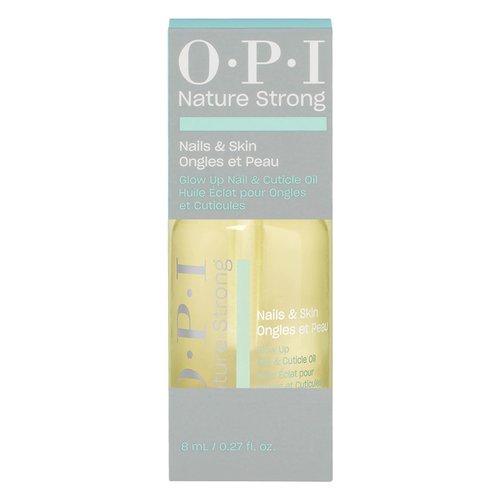 OPI Nature Strong Nails & Skin - Glow Up Nail & Cuticle Oil with Dropper | Lightweight, Nourishing Natural Oil Blend Moisturizes Dry Cuticles | Enriched with Vitamin E | 0.27 Fl Oz | 8 mL